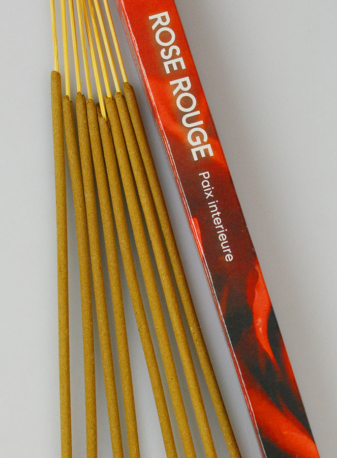Encens en Bâtonnets Rose Rouge 12g - Sans Charbon (pic 3)