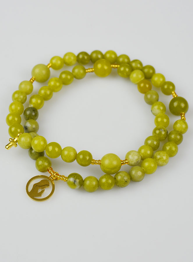 Chapelet en Pierre de Jade Vert - Vierge Marie (pic 2)