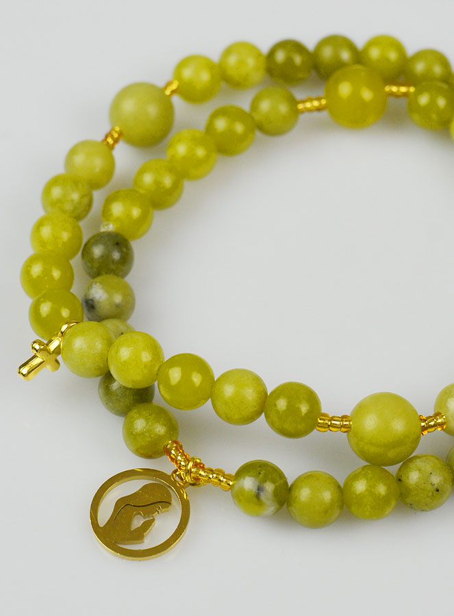 Chapelet en Pierre de Jade Vert - Vierge Marie (pic 4)