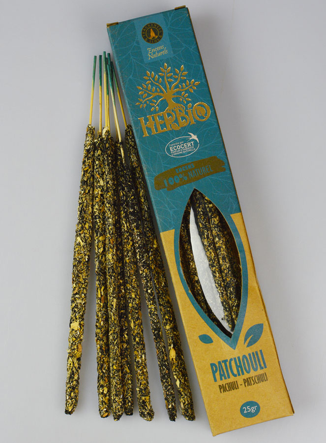 Bâtonnets d'Encens HERBIO 100% Naturel - Patchouli 25g (pic 1)