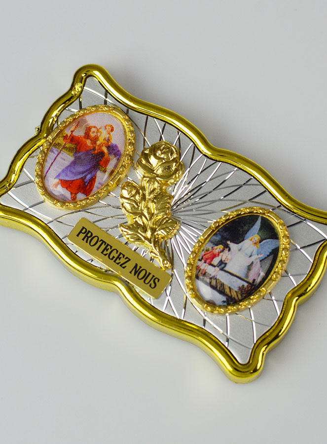 Plaque Auto Magnet St Christophe & Ange Gardien (pic 2)