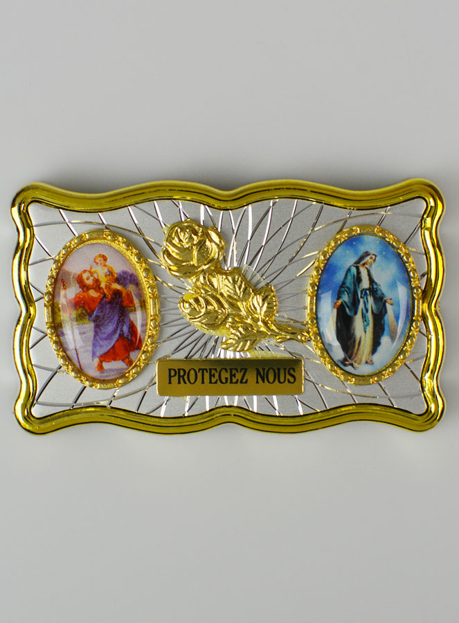 Plaque Auto Magnet St Christophe & Miraculeuse (pic 1)