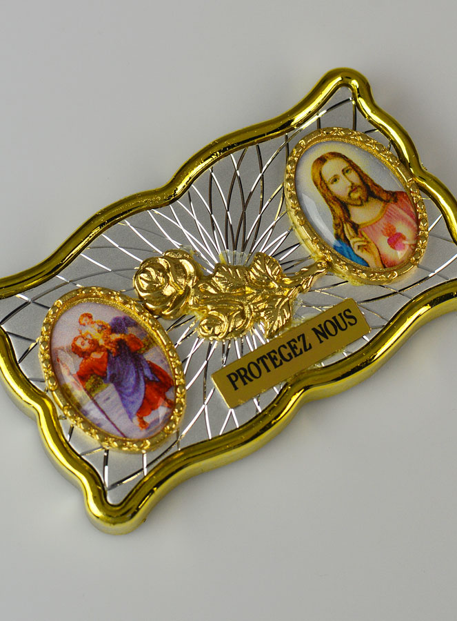 Plaque Auto Magnet St Christophe & Sacré Coeur de Jésus (pic 3)