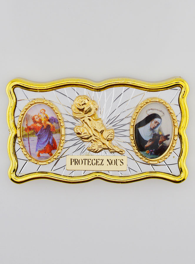 Plaque Auto Magnet St Christophe & Ste Rita (pic 1)