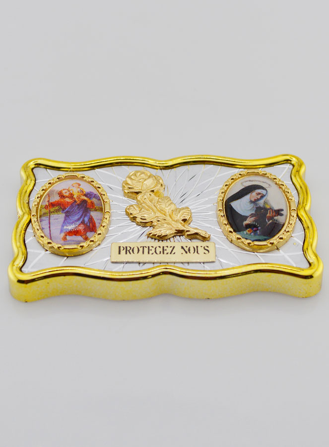 Plaque Auto Magnet St Christophe & Ste Rita (pic 2)
