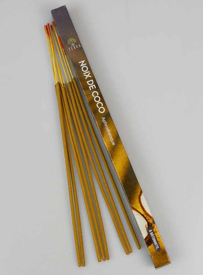 Encens en Bâtonnets Noix de Coco 12g - Sans Charbon (pic 1)