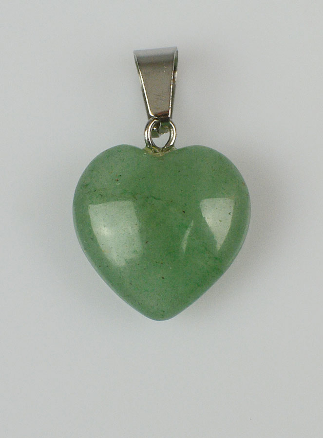Pendentif Coeur Pierre Naturelle Aventurine Verte - 15mm (pic 1)