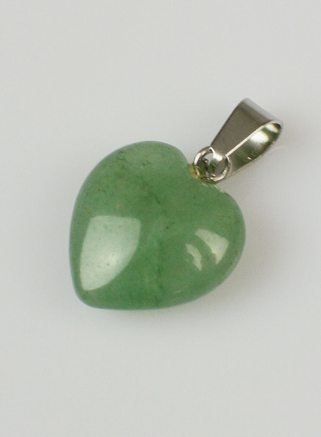 Pendentif Coeur Pierre Naturelle Aventurine Verte - 15mm (pic 2)