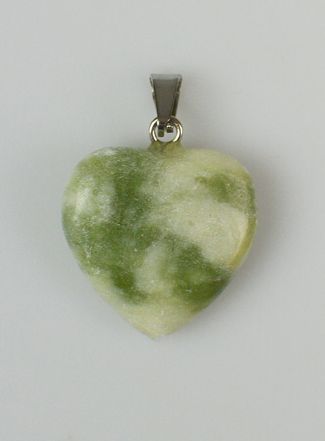 Pendentif Coeur en Pierre de Jade - 20mm (pic 1)
