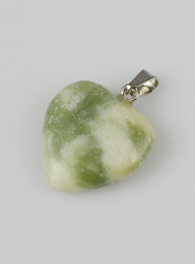 Pendentif Coeur en Pierre de Jade - 20mm (pic 2)