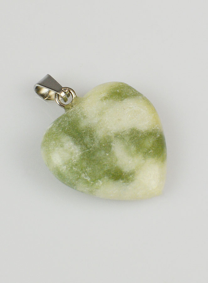 Pendentif Coeur en Pierre de Jade - 20mm (pic 3)