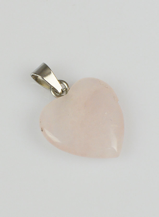 Pendentif Coeur en Pierre de Quartz Rose - 15mm (pic 3)