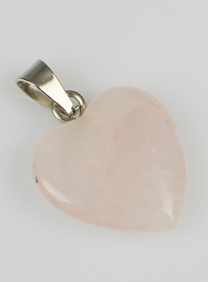 Pendentif Coeur en Pierre de Quartz Rose - 15mm (pic 4)