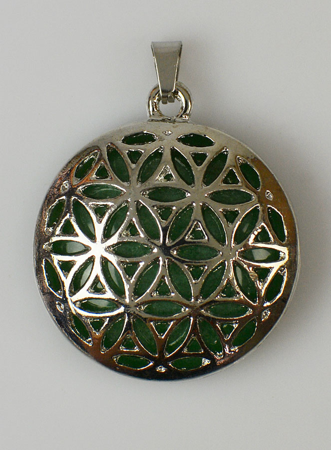 Pendentif Fleur de Vie Pierre Naturelle Aventurine Verte (pic 1)