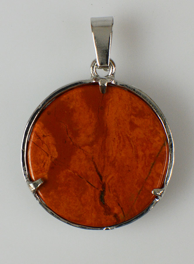 Pendentif Fleur de Vie en Pierre de Jaspe Rouge - 25mm (pic 3)