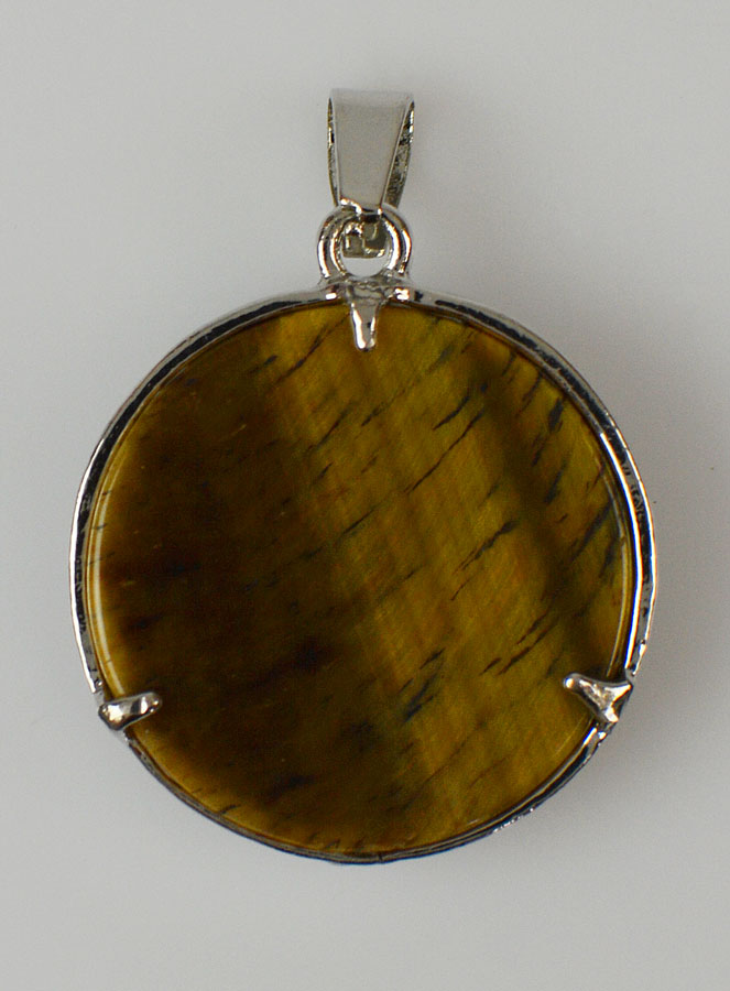 Pendentif Fleurs de Vie en Pierre d'Oeil de Tigre - 25mm (pic 3)