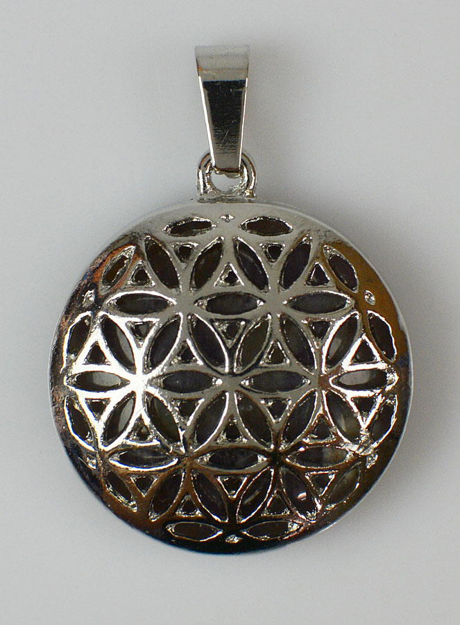Pendentif Fleurs de Vie en Pierre d'Améthyste - 25mm (pic 1)