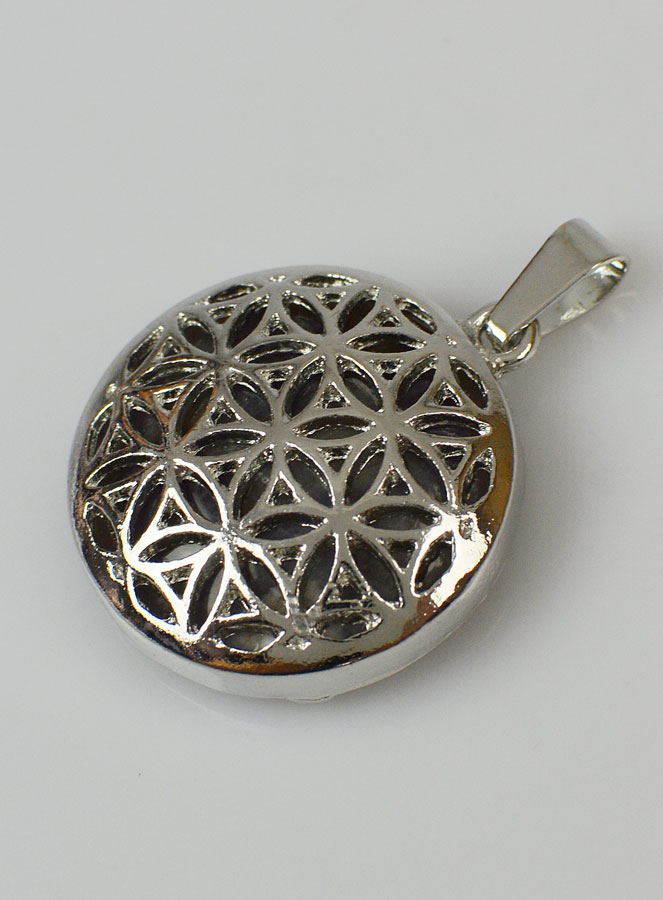 Pendentif Fleurs de Vie en Pierre d'Améthyste - 25mm (pic 2)