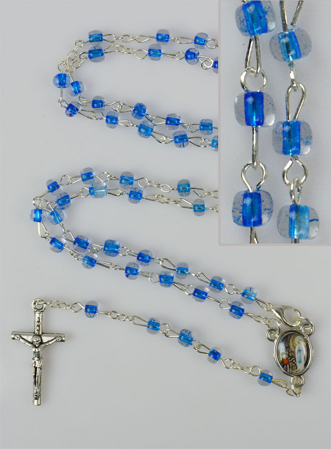 Chapelet Enfant en Perles de Cristal Bleu Foncé (pic 2)