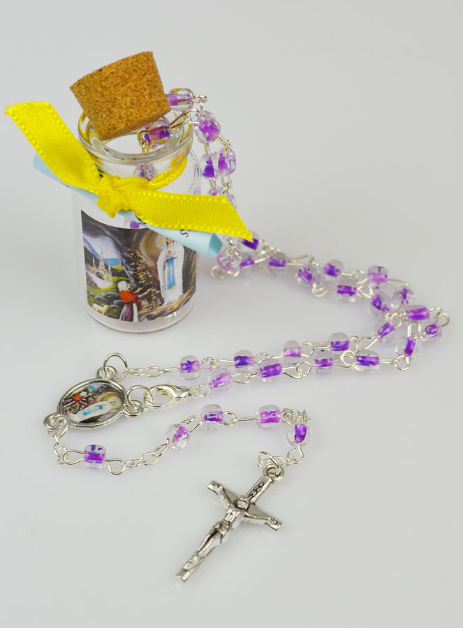 Chapelet Enfant en Perles de Cristal Violet (pic 1)
