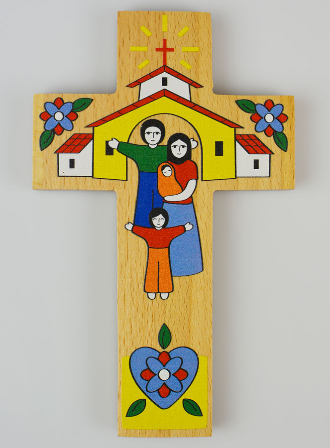 Croix Enfant en Bois - Ma Famille & Jésus Sauveur (pic 1)