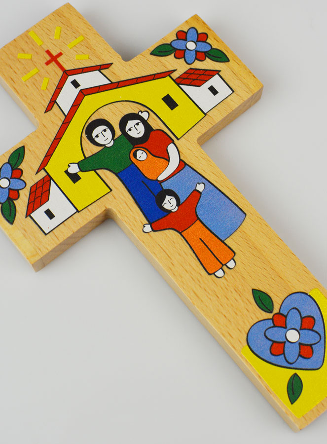 Croix Enfant en Bois - Ma Famille & Jésus Sauveur (pic 2)