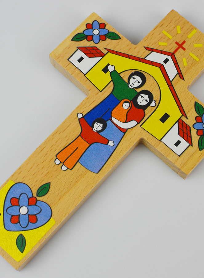 Croix Enfant en Bois - Ma Famille & Jésus Sauveur (pic 3)