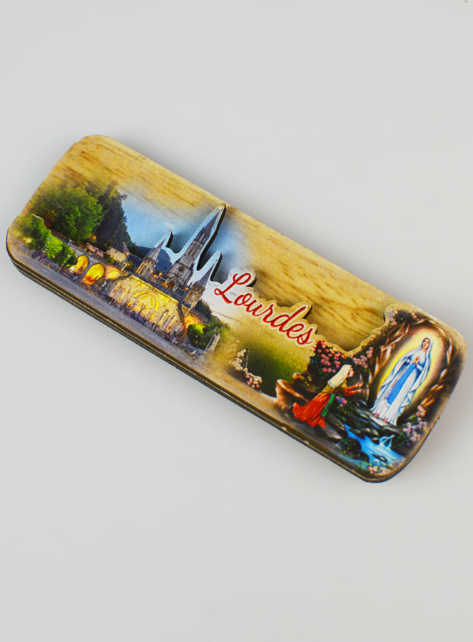 Magnet Barette en Relief - Souvenir de Lourdes (pic 2)
