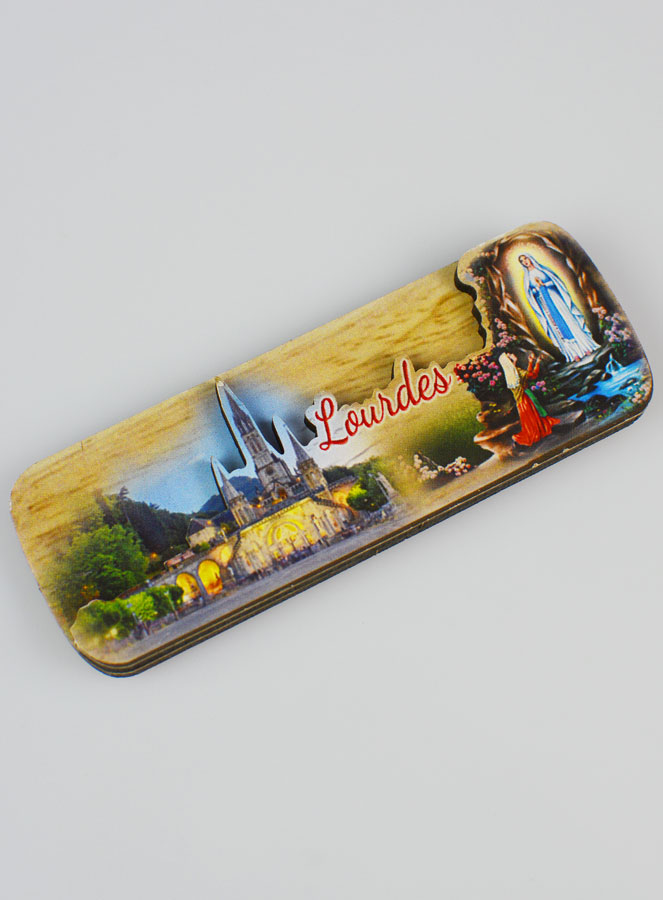 Magnet Barette en Relief - Souvenir de Lourdes (pic 3)