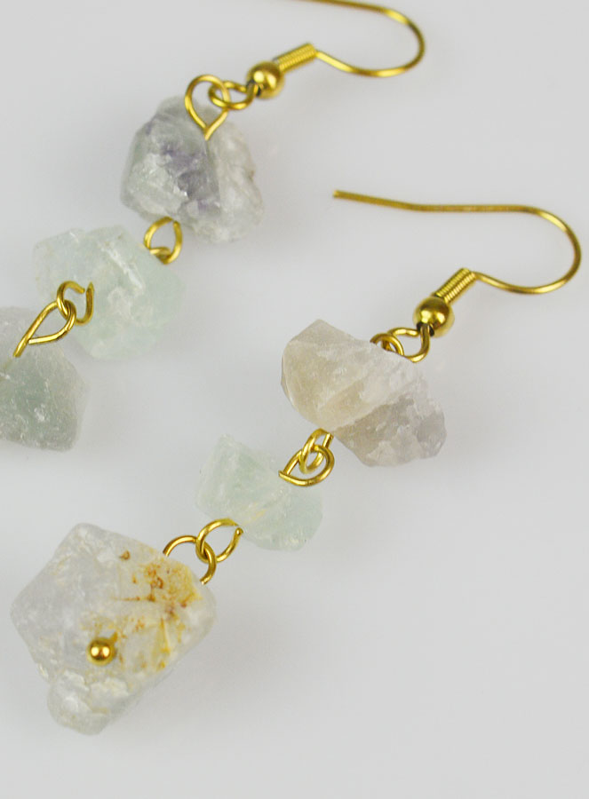 Boucles d'Oreilles Pendantes - Fluorite (pic 3)