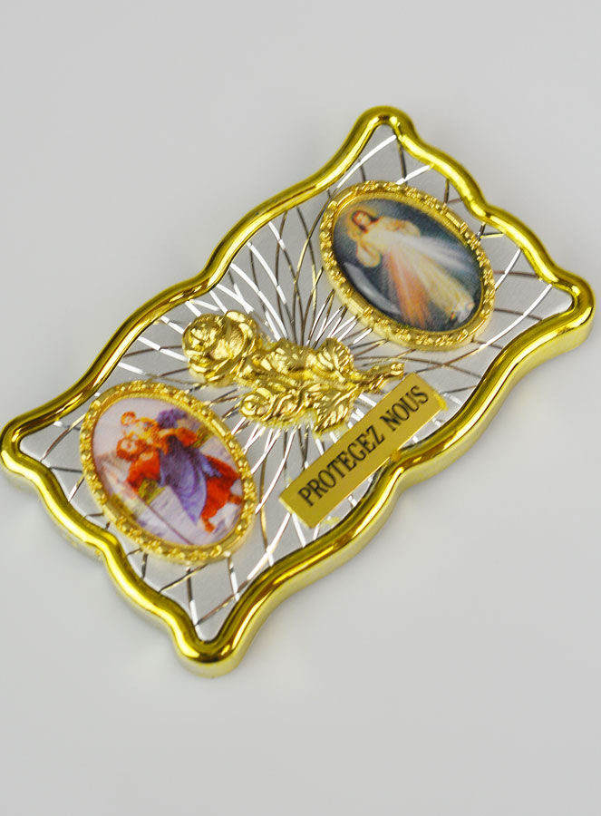 Plaque Auto Magnet St Christophe & Christ Miséricordieux (pic 3)