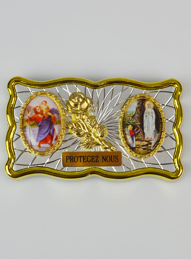 Plaque Auto Magnet St Christophe & N-D de Lourdes (pic 1)