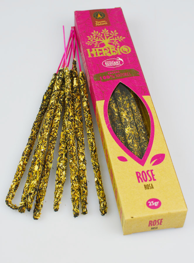 Bâtonnets d'Encens HERBIO Ecocertifiés - Rose 25g (pic 2)