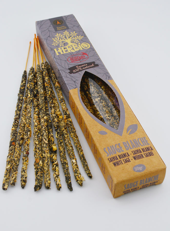 Bâtonnets d'Encens HERBIO Ecocertifiés - Sauge Blanche 25g (pic 2)
