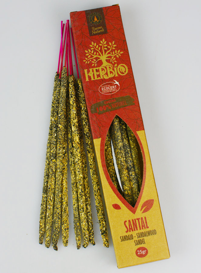 Bâtonnets d'Encens HERBIO Ecocertifiés - Santal 25g (pic 1)