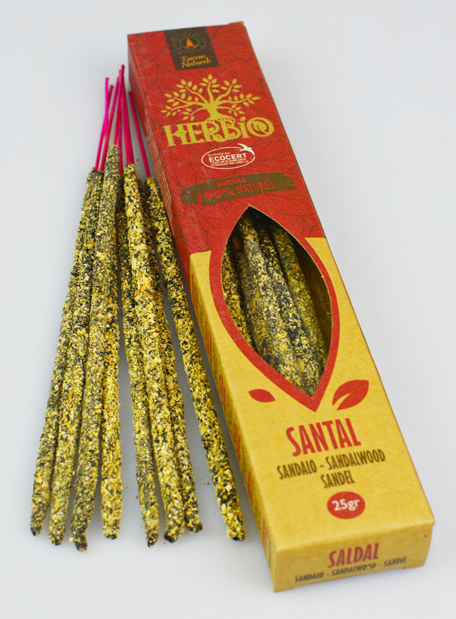 Bâtonnets d'Encens HERBIO Ecocertifiés - Santal 25g (pic 2)