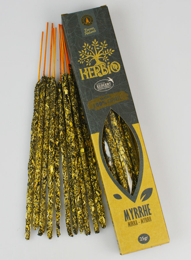 Bâtonnets d'Encens HERBIO Ecocertifiés - Myrrhe 25g (pic 1)