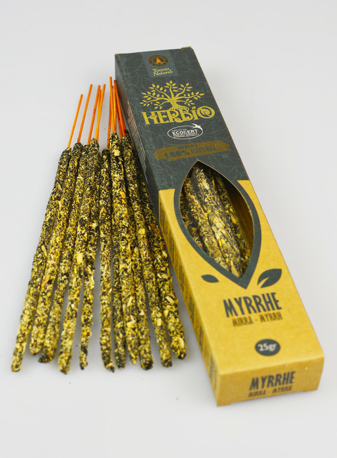 Bâtonnets d'Encens HERBIO Ecocertifiés - Myrrhe 25g (pic 2)