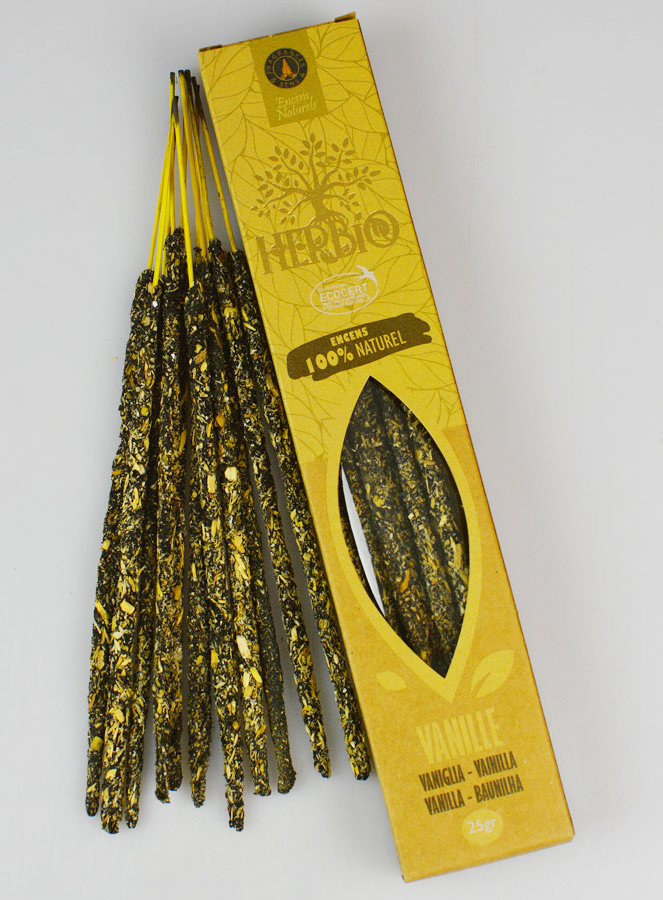 Bâtonnets d'Encens HERBIO Ecocertifiés - Vanille 25g (pic 1)