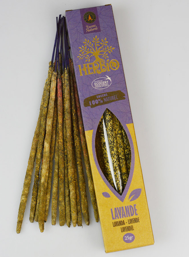 Bâtonnets d'Encens HERBIO Ecocertifiés - Lavande 25g (pic 1)