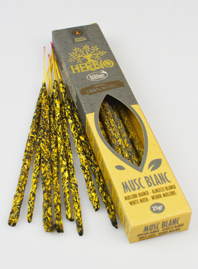 Bâtonnets d'Encens HERBIO Ecocertifiés - Musc Blanc 25g (pic 2)
