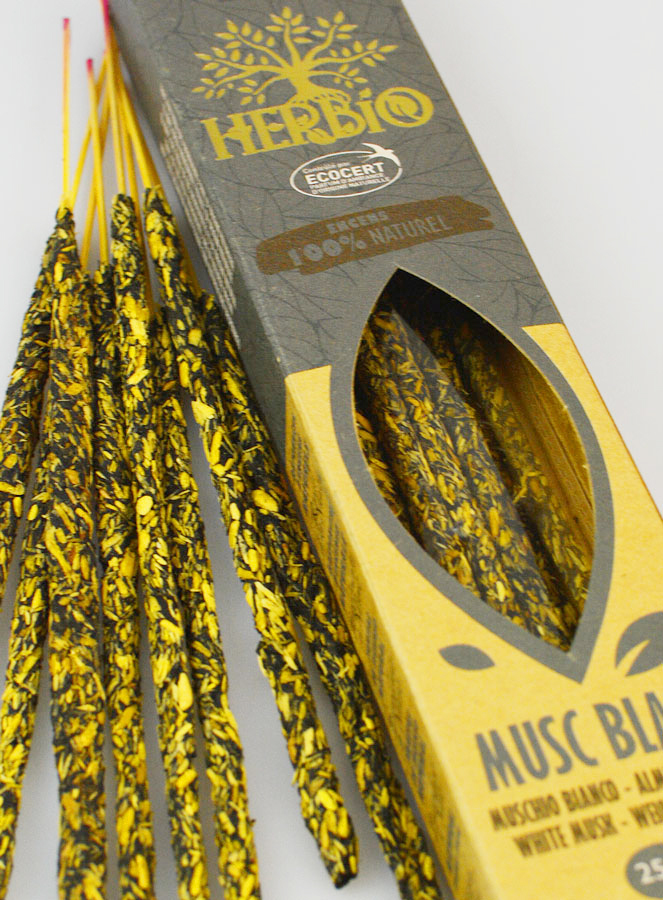 Bâtonnets d'Encens HERBIO Ecocertifiés - Musc Blanc 25g (pic 4)