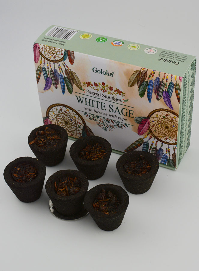 Coupelles d'Encens Naturel Goloka - Sauge Blanche (pic 2)