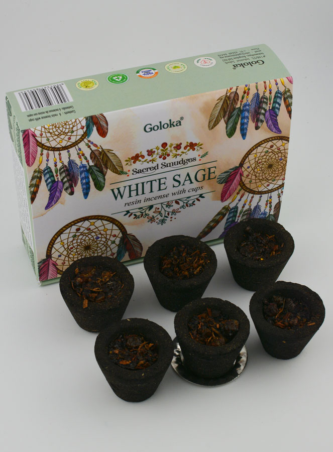 Coupelles d'Encens Naturel Goloka - Sauge Blanche (pic 3)