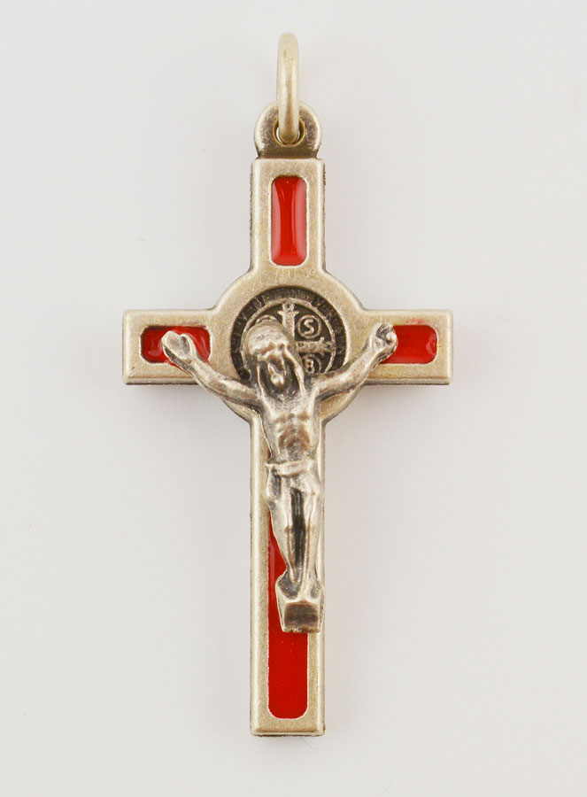 Pendentif Croix de Saint Benoit Rouge (pic 1)