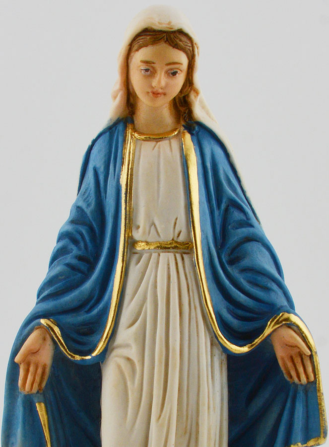 Statue de la Vierge Miraculeuse Marbre et Résine - 15cm (pic 4)