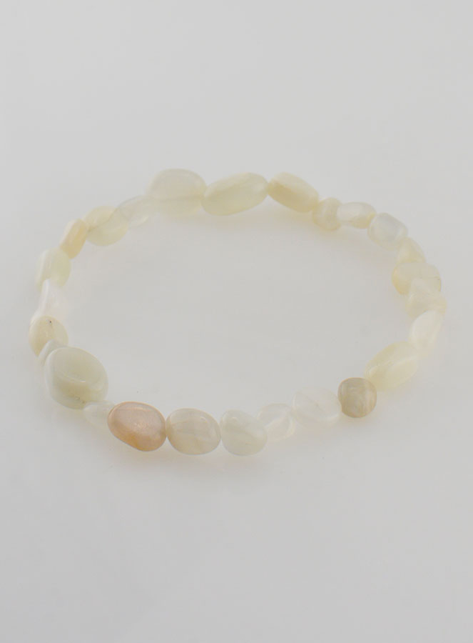 Bracelet en Pierre de Lune Roulée Véritable (pic 3)