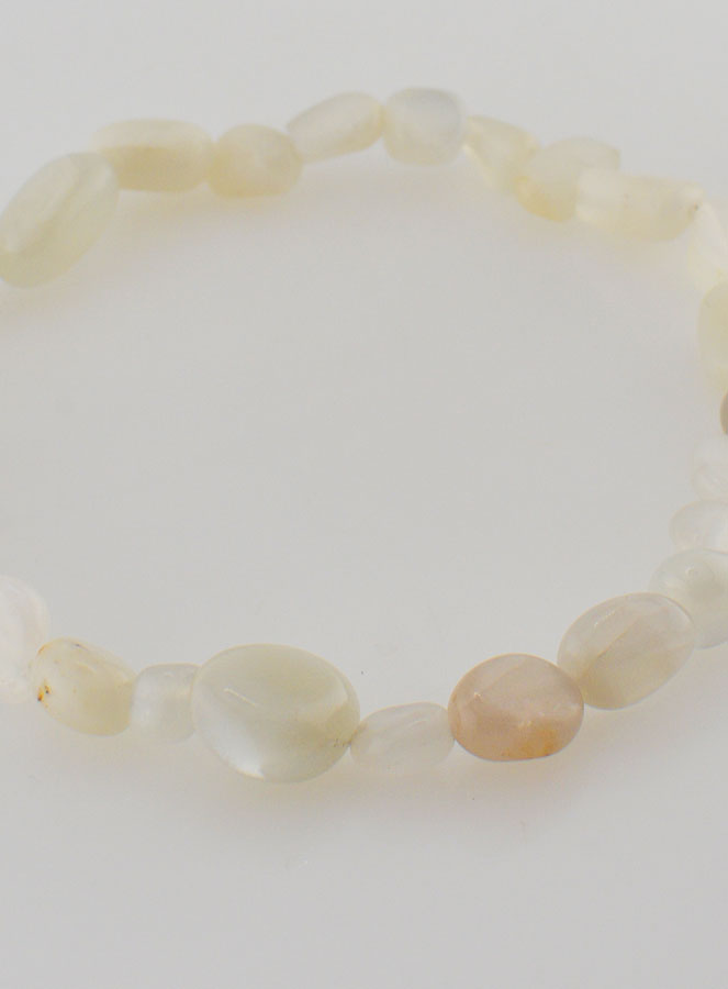 Bracelet en Pierre de Lune Roulée Véritable (pic 4)