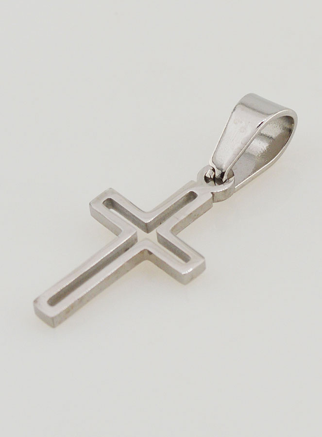 Pendentif Croix Ajourée en Acier Inoxydable - 16mm (pic 3)
