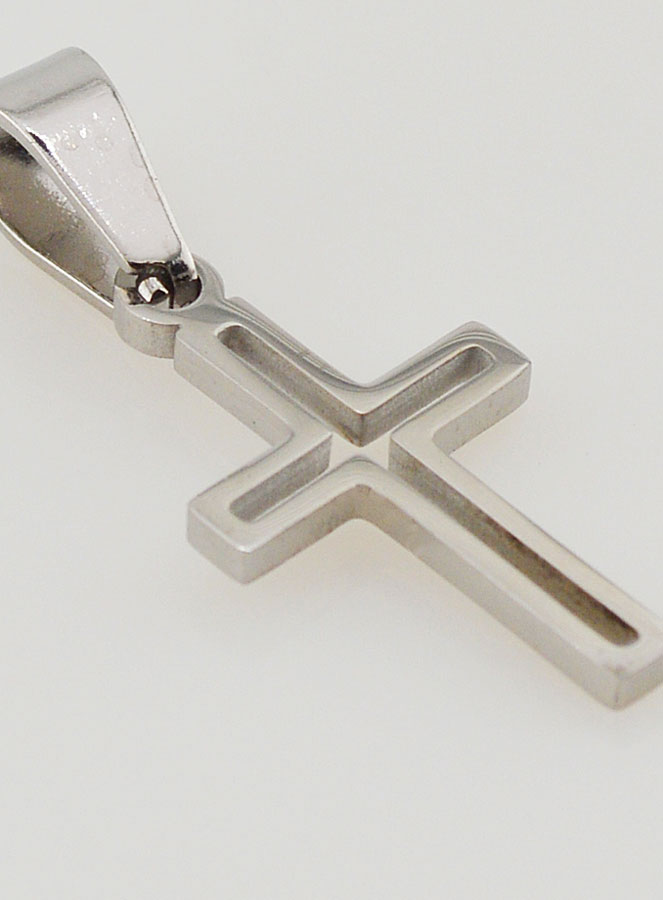Pendentif Croix Ajourée en Acier Inoxydable - 16mm (pic 4)